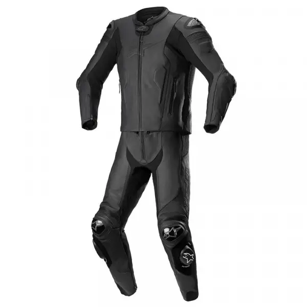Tuta moto pelle divisibile Alpinestars MISSILE V2 Nero Nero