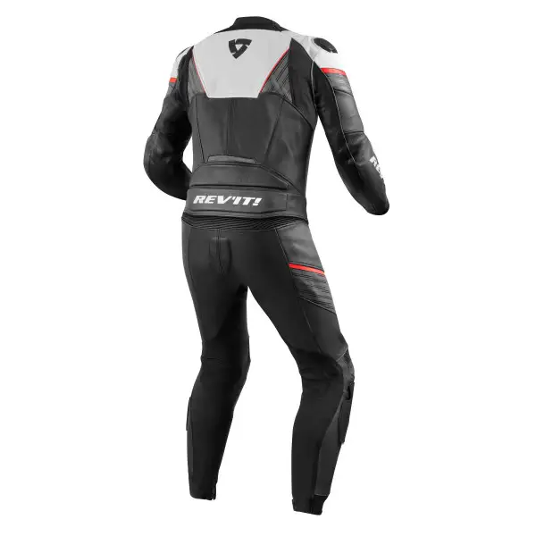 Tuta moto pelle divisibile Rev'it Divisa Beta Bianco Neon Rosso