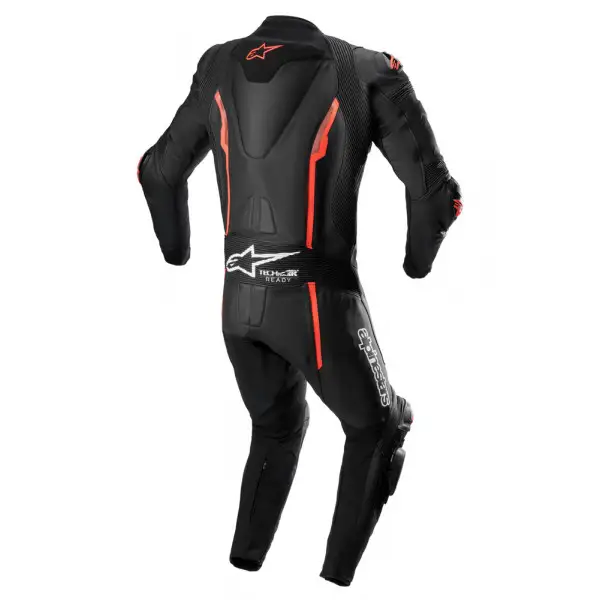 Tuta moto pelle intera Alpinestars MISSILE V2 Tech-air compatibile Nero Rosso Fluo