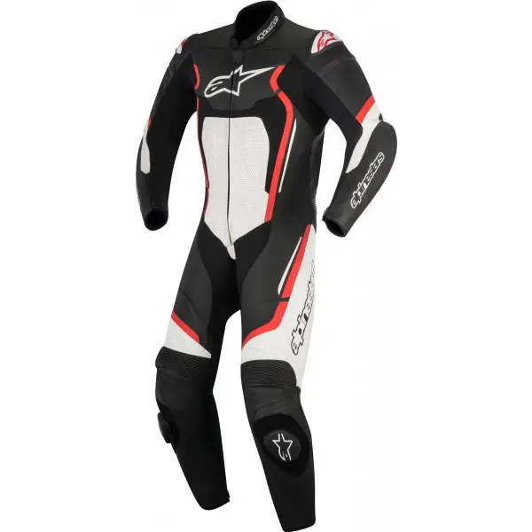 Tuta moto pelle intera Alpinestars MOTEGI V2 1PC nero rosso bianco