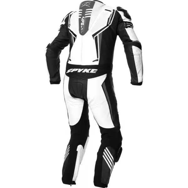 Tuta moto pelle intera estiva Spyke ASSEN RACE 2.0 Bianco Nero