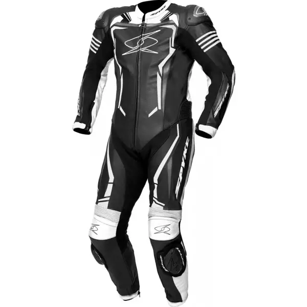 Tuta moto pelle intera estiva Spyke ASSEN RACE 2.0 Nero Bianco