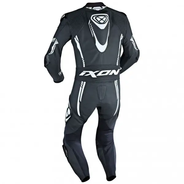 Tuta moto pelle racing Ixon VORTEX nero bianco