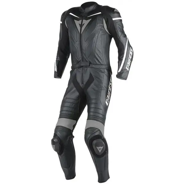 Tuta moto pelle traforata divisibile Dainese Laguna Seca D1  nero antracite