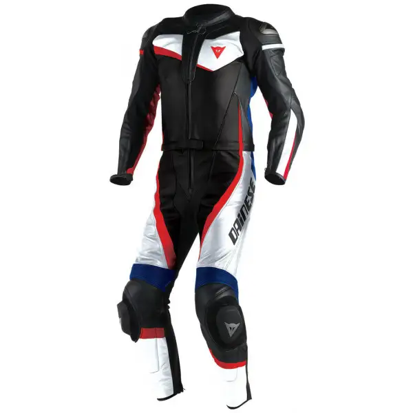 Tuta pelle div Dainese Veloster bianco nero azzurro