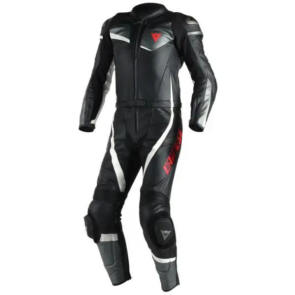 Tuta pelle div Dainese Veloster nero antracite bianco