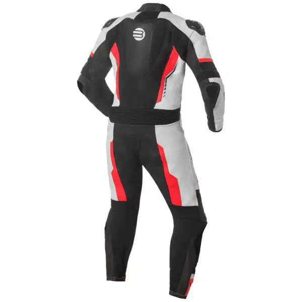 Tuta minimoto bambino pelle racing Befast Vegas CE Nero Bianco Rosso