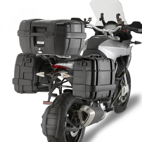 Valigia laterale Givi Trekker trk46n monokey con finitura in alluminio e sportelli 46lt nero