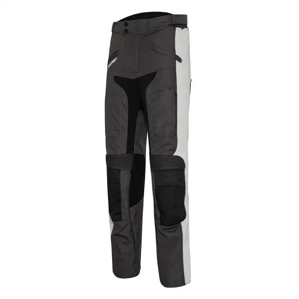 Pantaloni moto touring Befast VICTORY PANT CE certificati 3 strati Nero Grigio chiaro