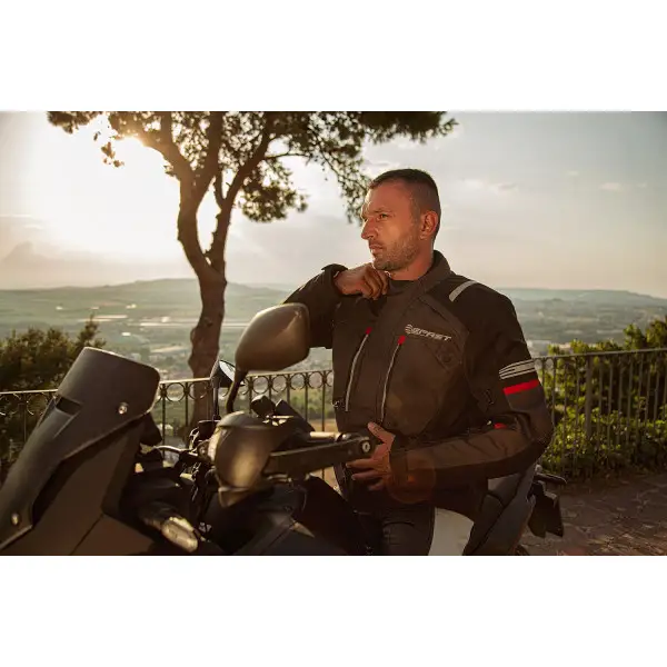 Giacca moto touring Befast VICTORY CE 3 strati Nero Grigio chiaro