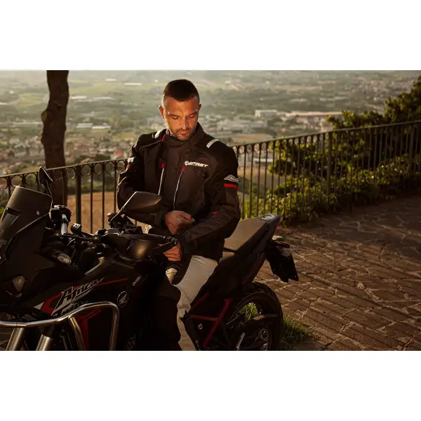Giacca moto touring Befast VICTORY CE 3 strati Nero Grigio chiaro
