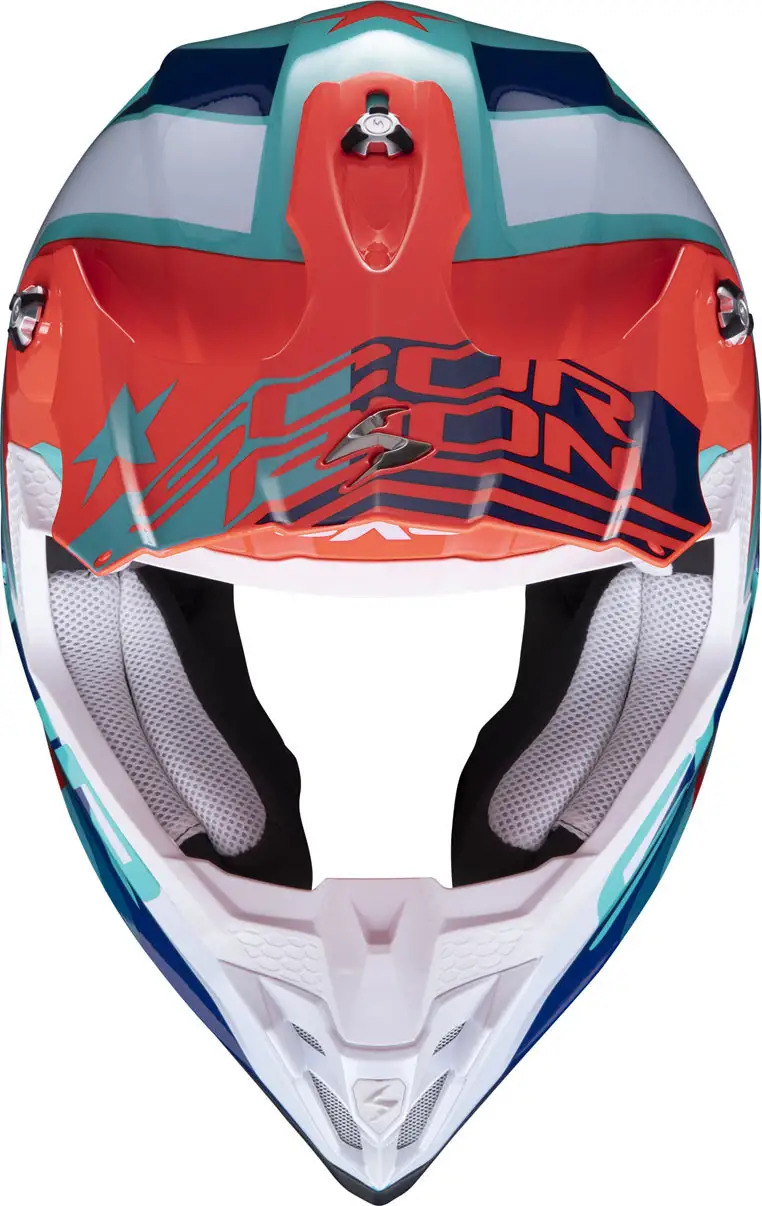 Casco cross Scorpion VX-16 AIR NATION Verde Blu Rosso