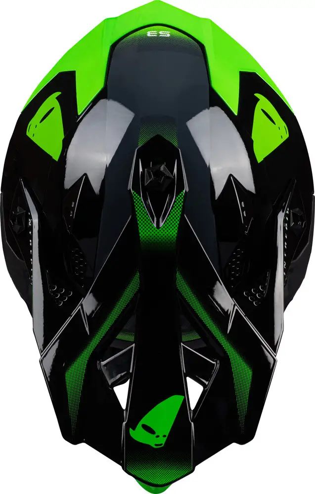 Casco cross Ufo Plast Intrepid Grigio Nero Verde Fluo