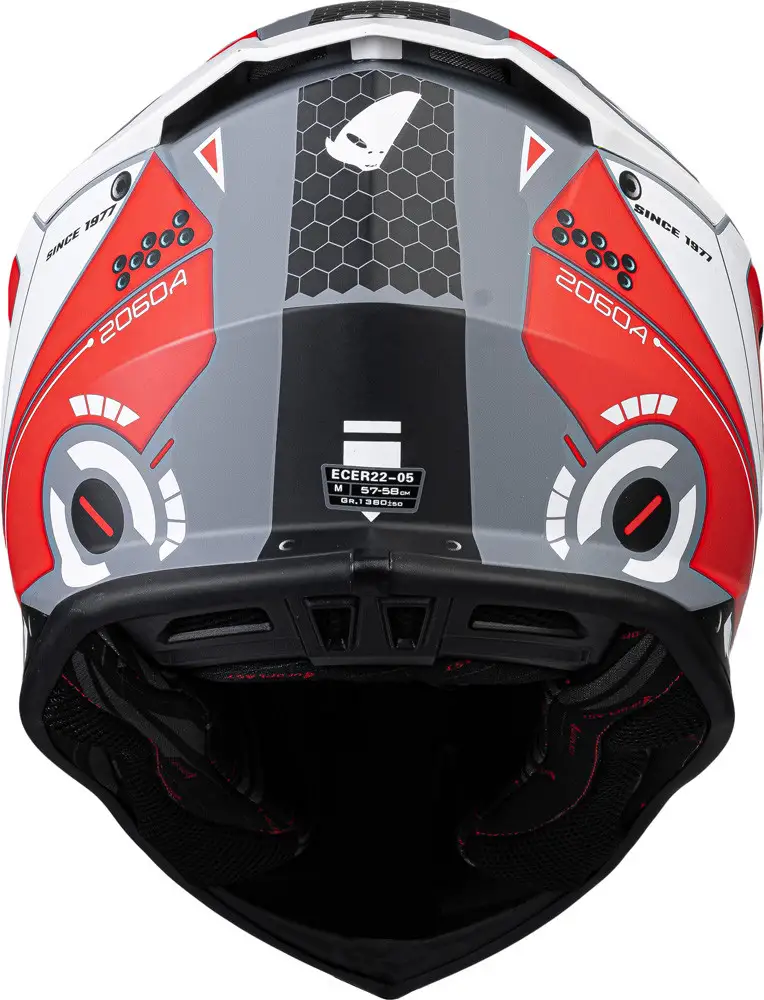 Casco cross Ufo Plast Intrepid Rosso Bianco Opaco