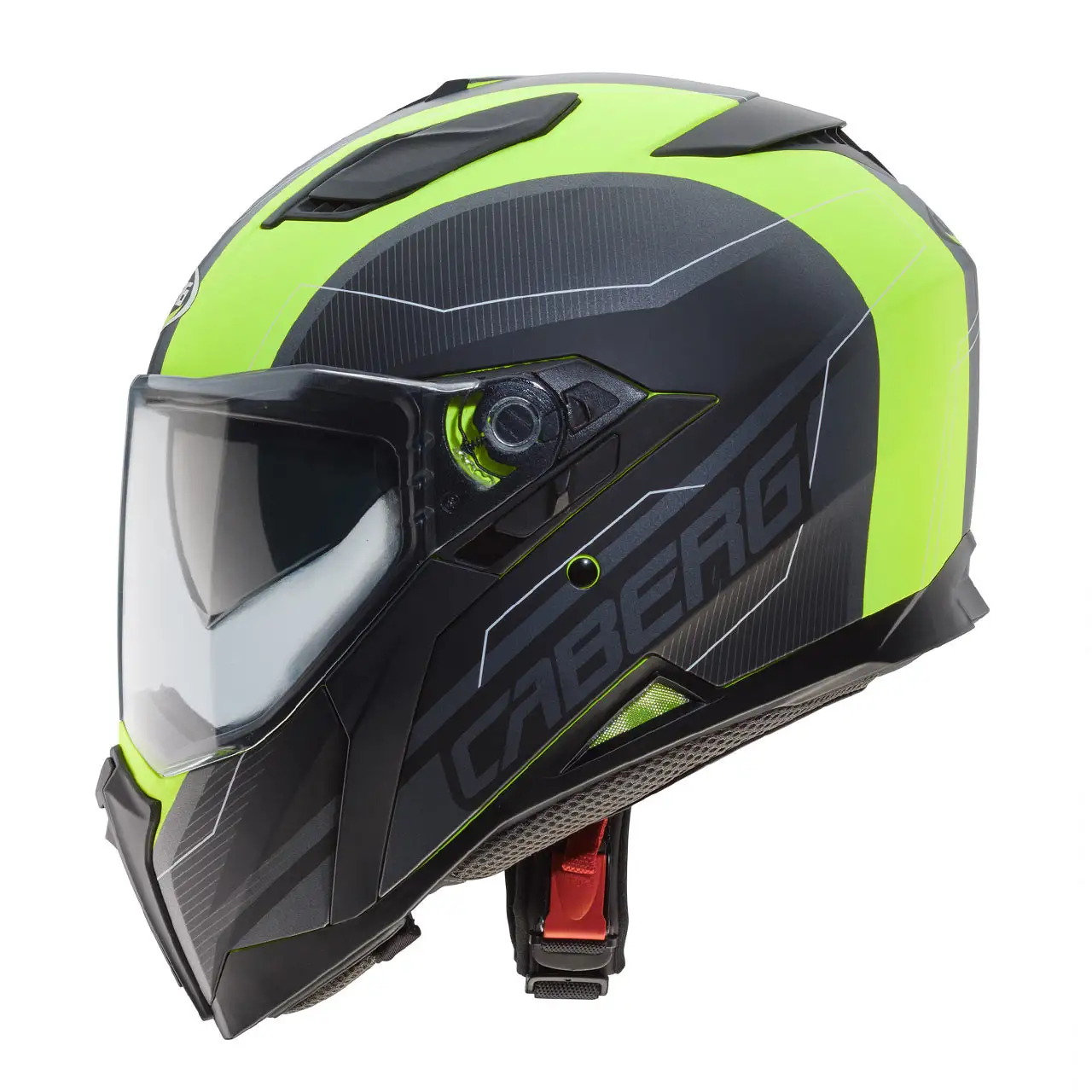 Giallo Fluo Opaco//Antracite//Nero Caberg casco Jackal Taglia XS
