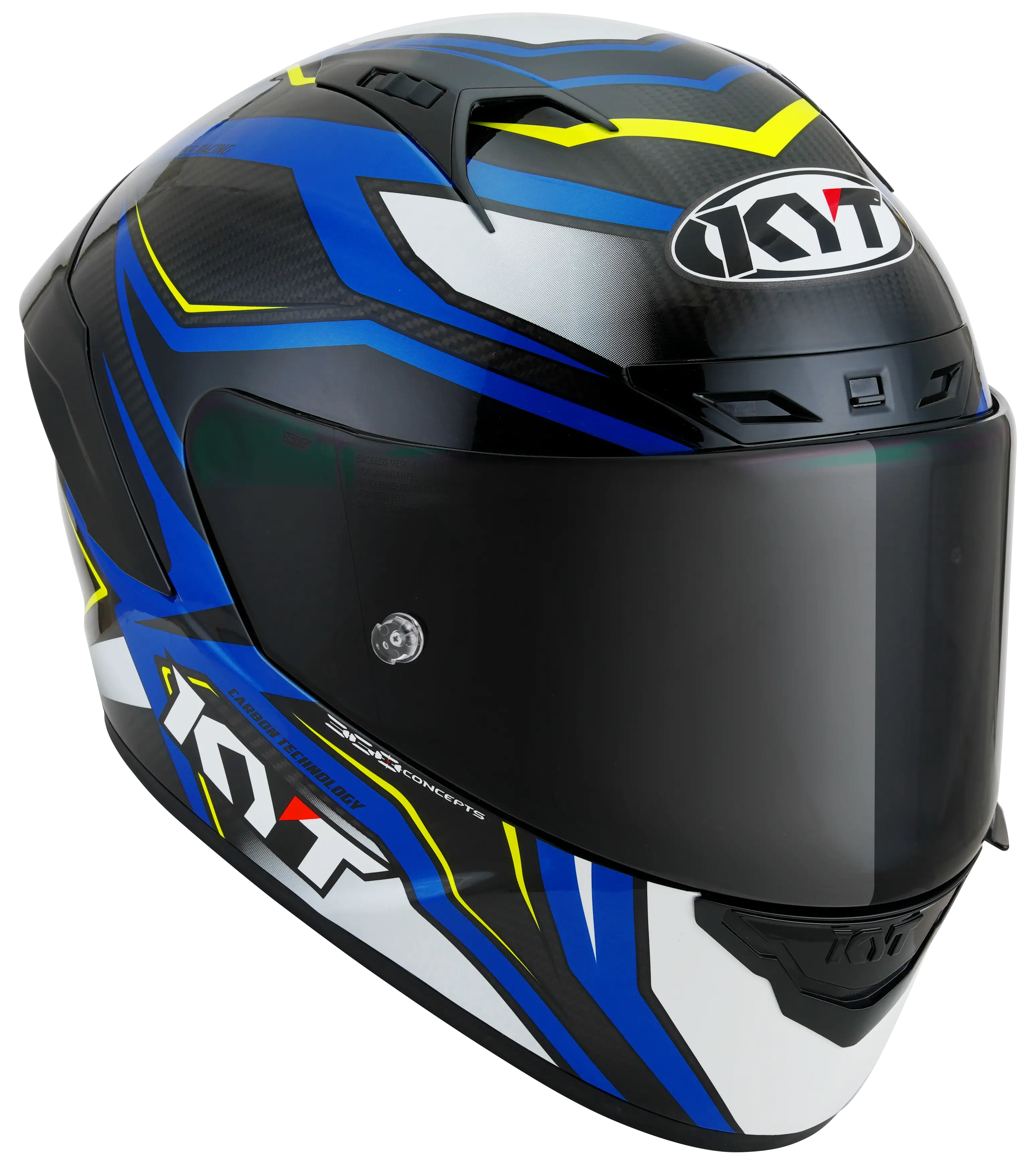 Casco integrale Kyt NZ RACE CARBON STRIDE E06 in fibra Blu Bianco