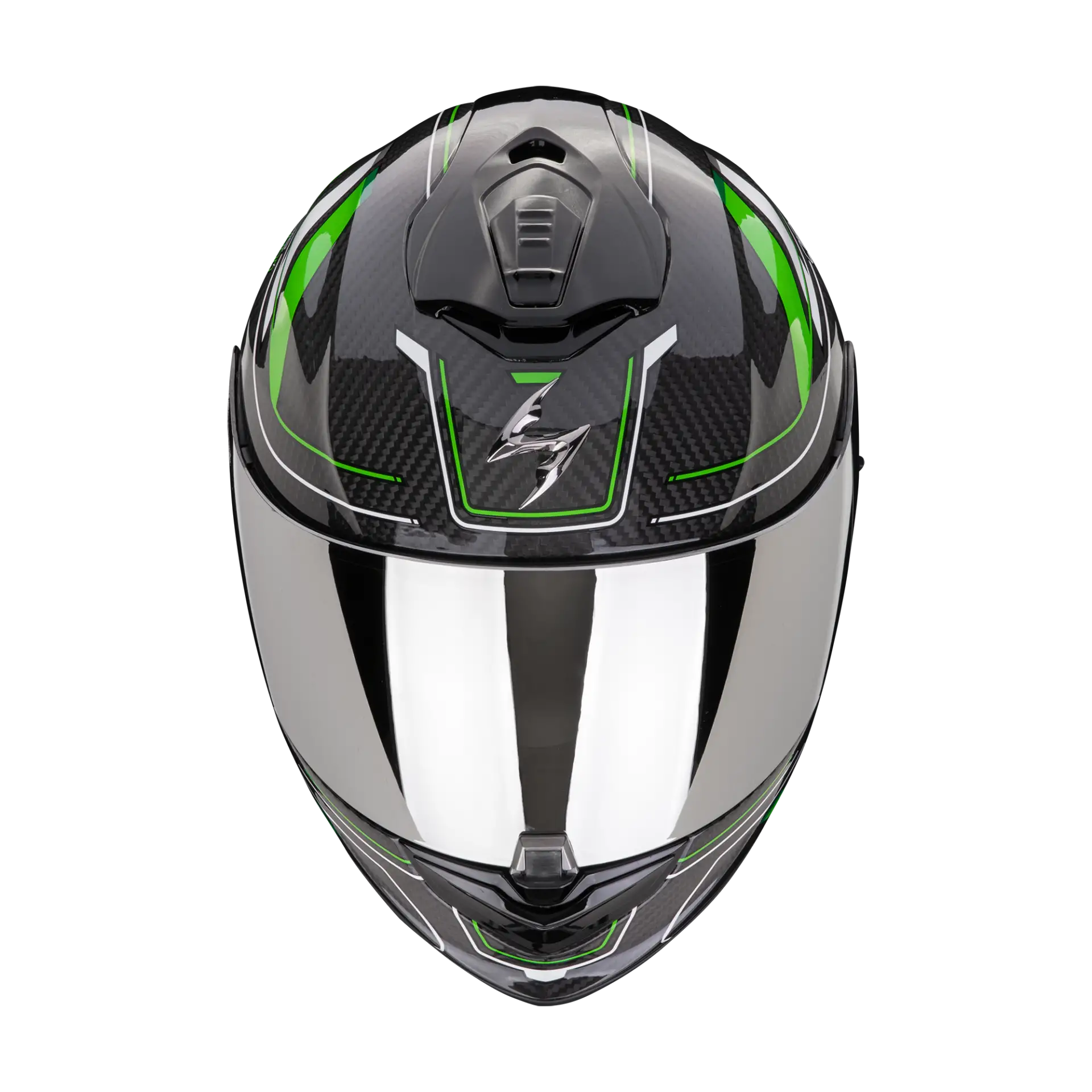Casco integrale Scorpion EXO 1400 EVO 2 CARBON AIR MIRAGE in carbonio Nero Verde