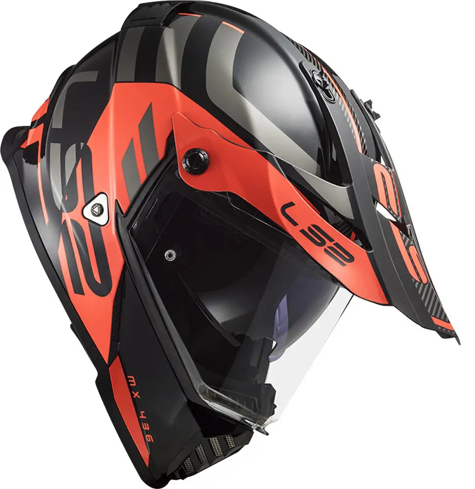 Casco integrale touring LS2 MX436 PIONEER EVO ADVENTURER Nero Opaco Arancio