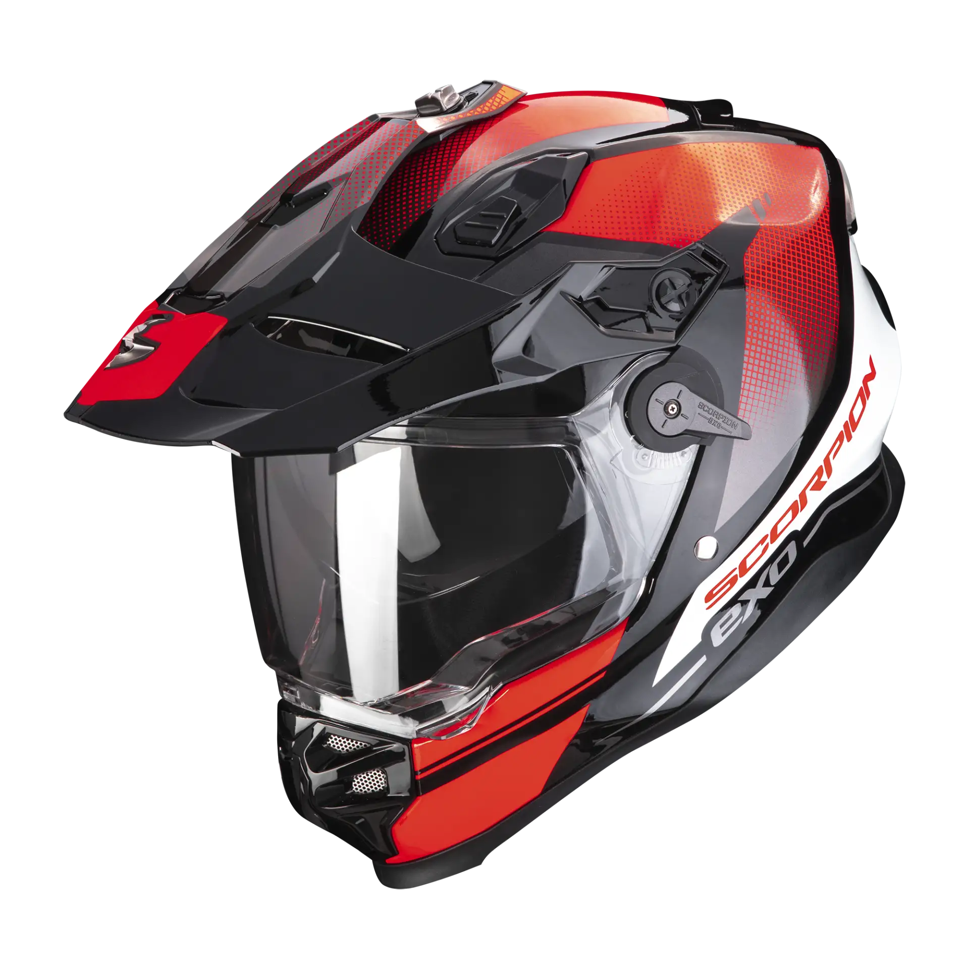 Casco integrale touring Scorpion ADF 9000 AIR TRAIL in fibra Nero Rosso