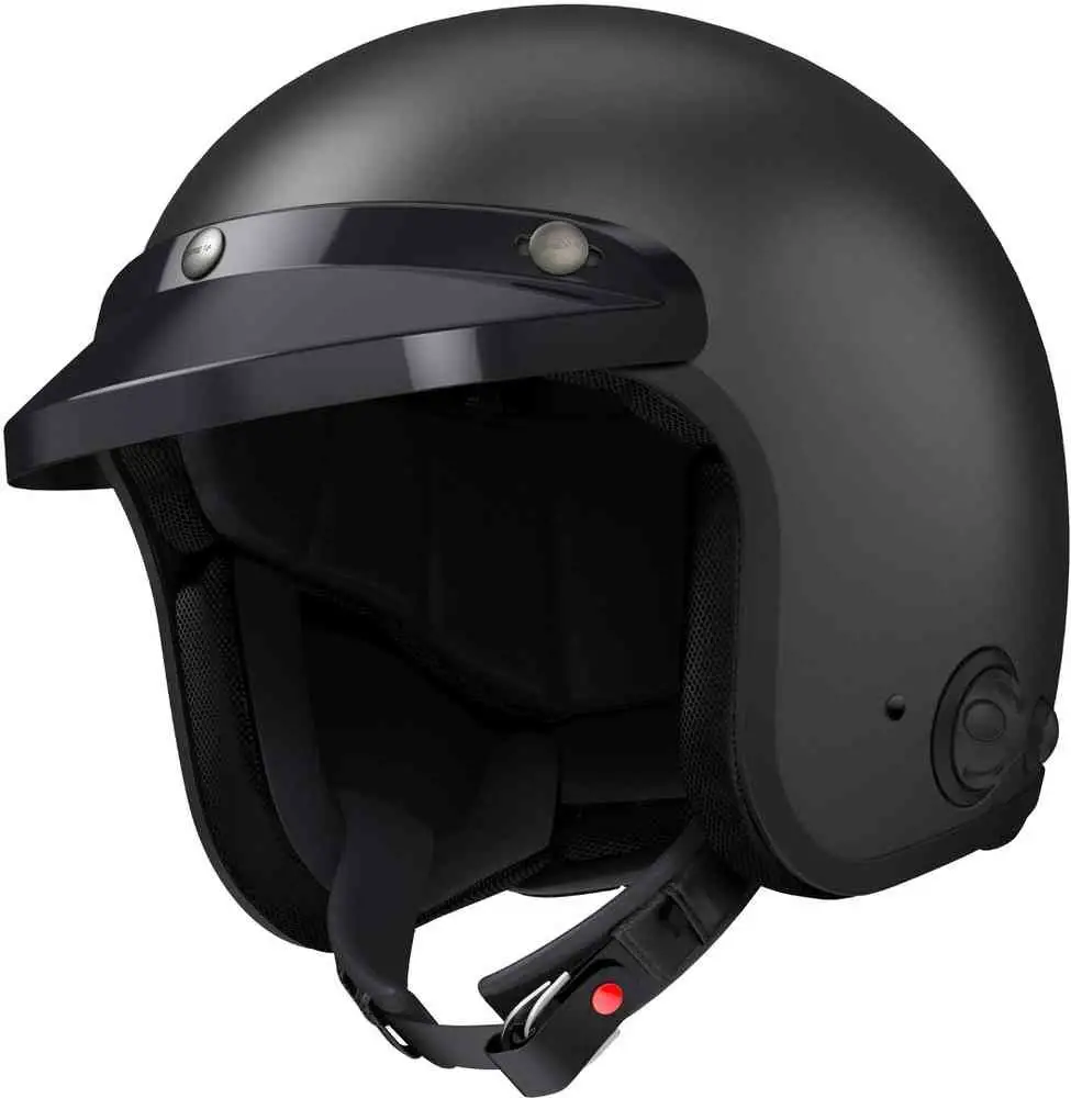 Casco jet Sena Savage con interfono integrato Nero Opaco