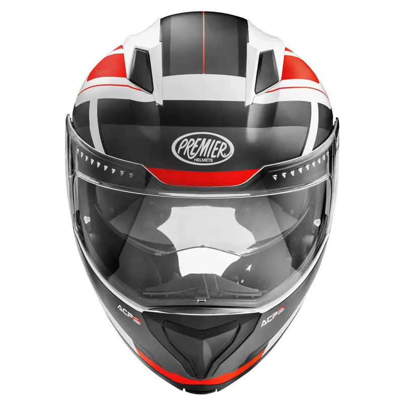 Casco modulare DELTA AS 2 BM Bianco Grigio Rosso Opaco