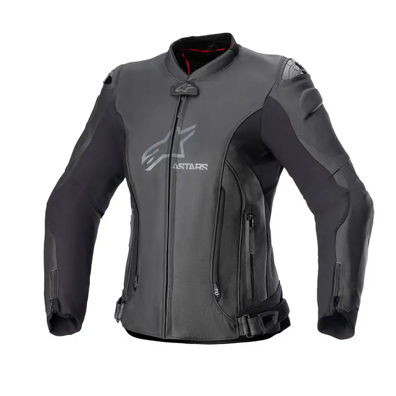Giacca moto donna pelle Alpinestars STELLA GP PLUS V4 Nero Nero
