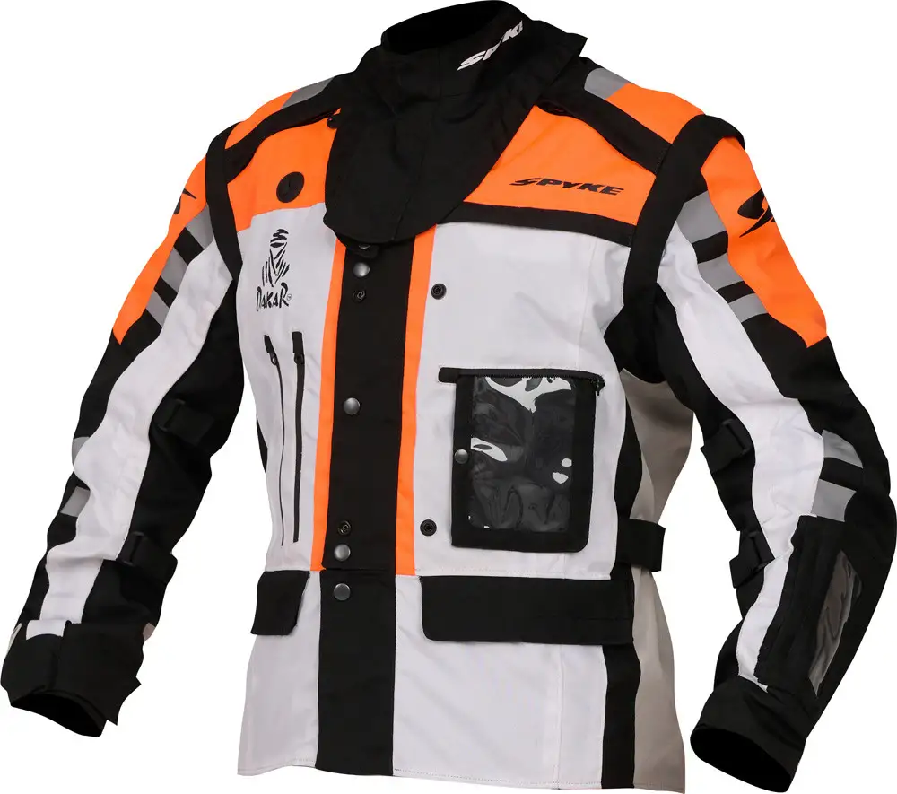 Giacca moto enduro Spyke DAKAR NAMIB XTR Nero Bianco Grigio Arancio