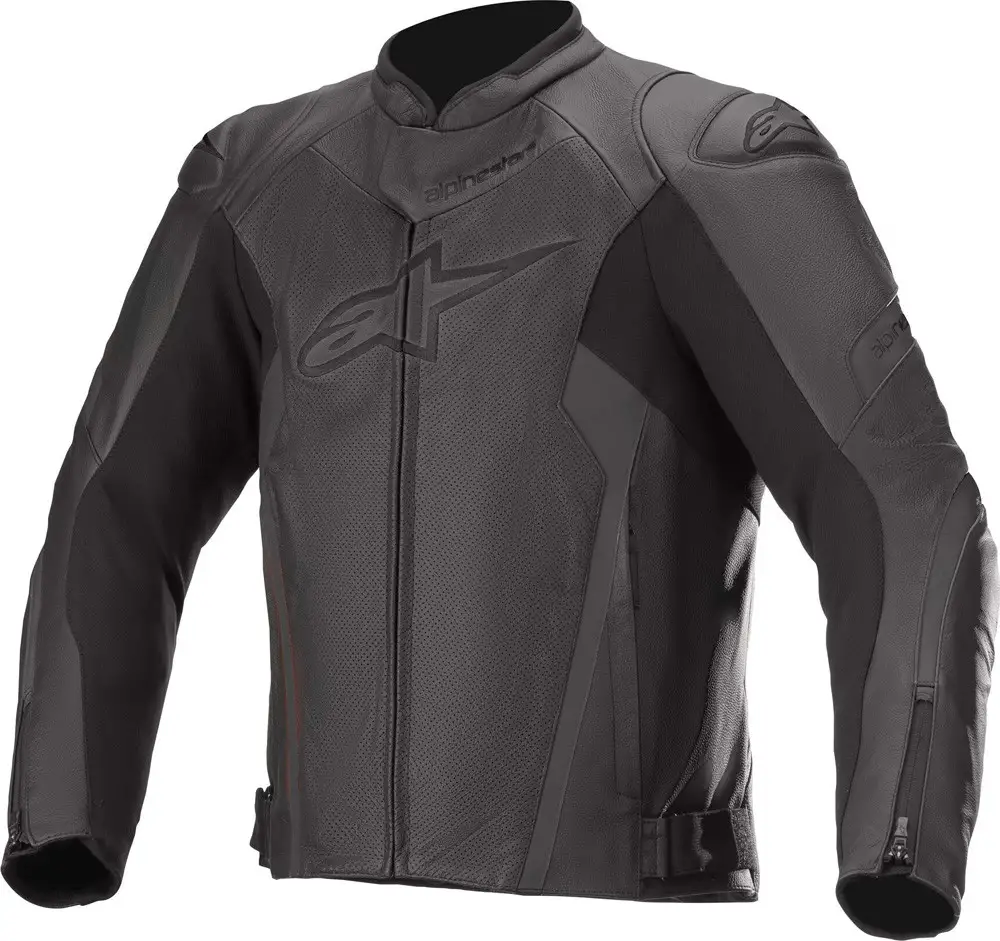 Giacca moto pelle estiva Alpinestars FASTER V2 AIRFLOW Nero Nero