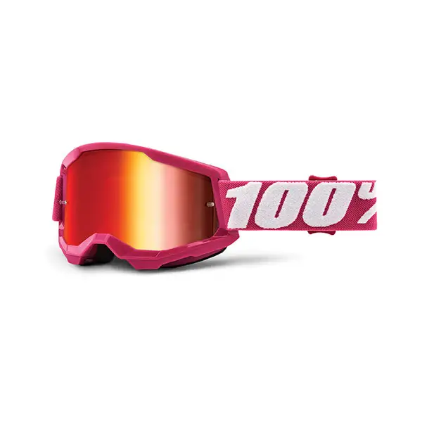 Occhiali cross 100 Strata 2 fletcher lente a specchio rossa