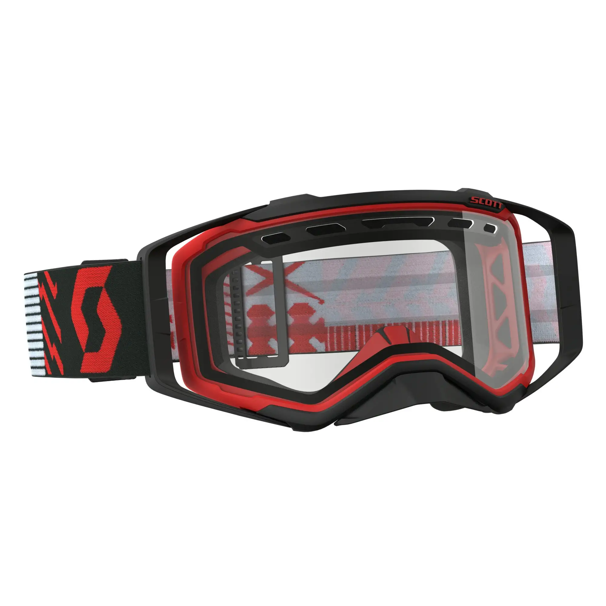 Occhiali cross Scott Prospect rosso con lente chiara