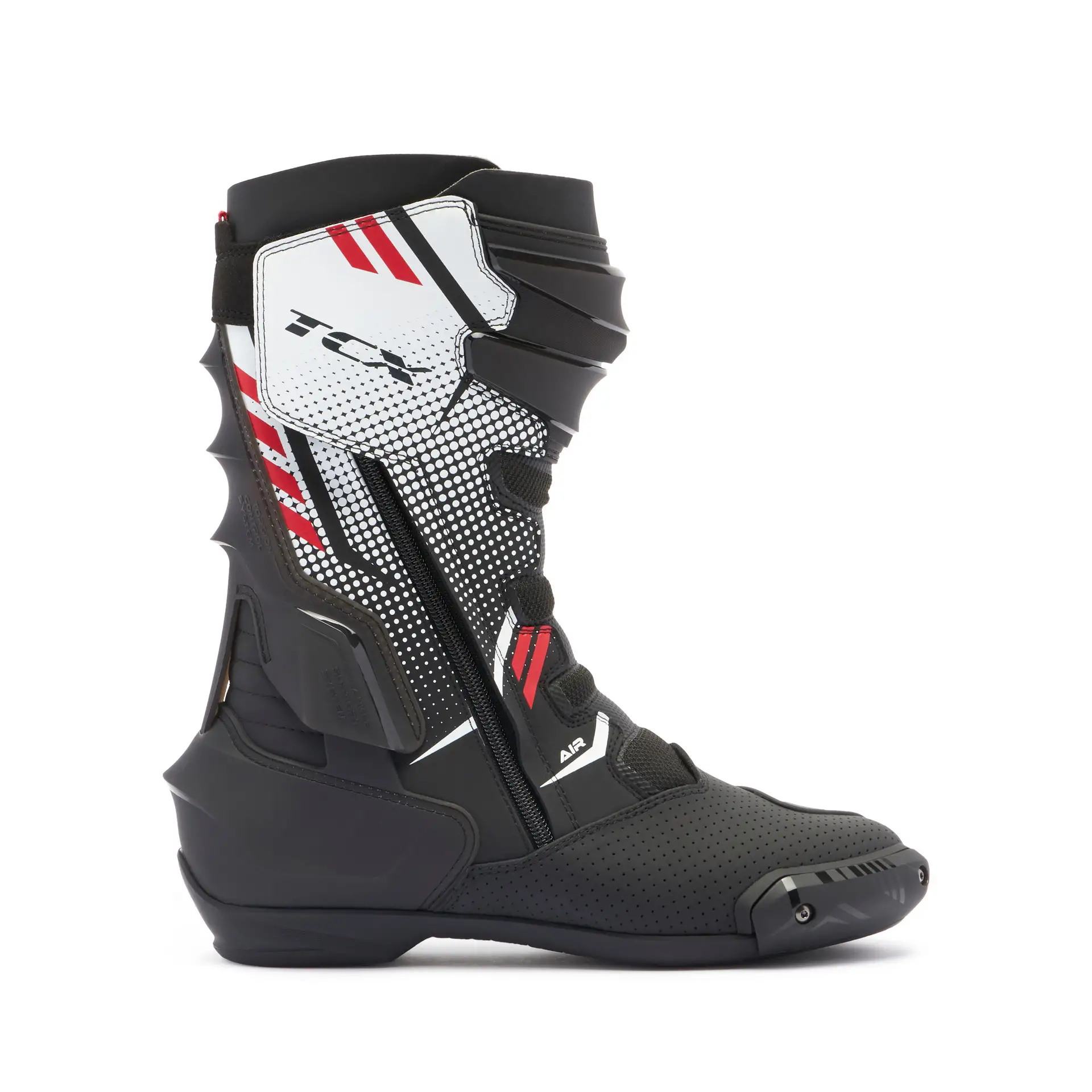 Stivali moto racing estivi TCX S TR1 AIR Nero Bianco Rosso