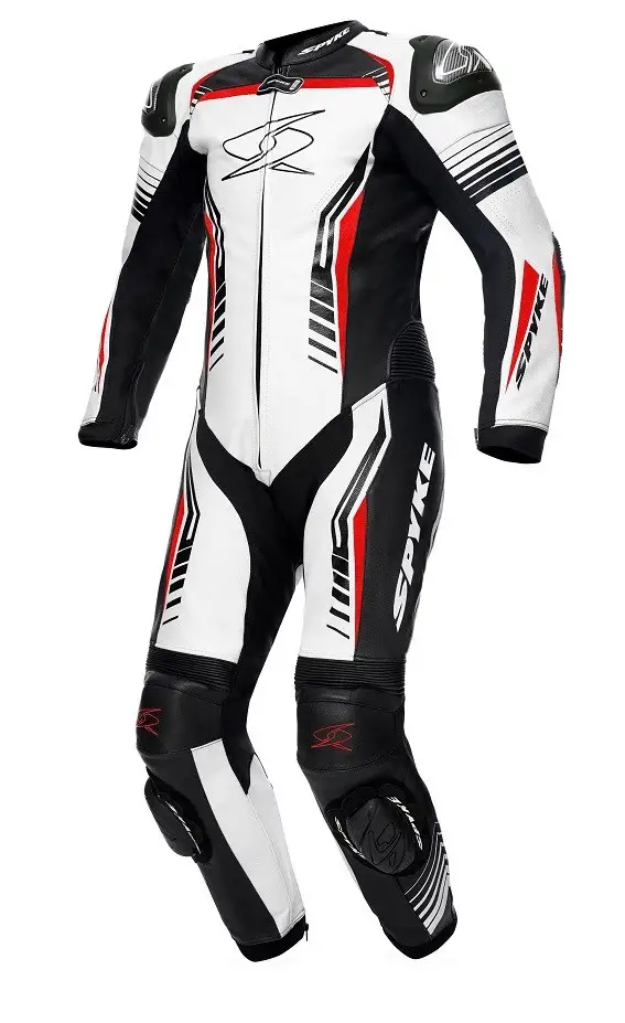 Tuta moto pelle intera Spyke ASSEN RACE Nero Bianco Rosso