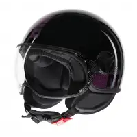 Casco jet Momodesign FGTR CLASSIC E2206 STRIPES Nero Fucsia opaco