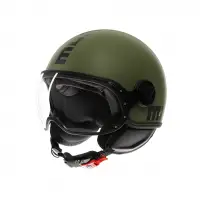 Casco jet Momodesign FGTR CLASSIC E2206 MONO Verde militare Nero opaco