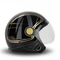 casco jet MM Independent Elegant nero e oro