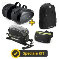 Kit Viaggio All Inclusive Befast - Coppia Borse laterali + Borsa serbatoio grande 28lt + Zaino moto EL 24lt + Marsupio