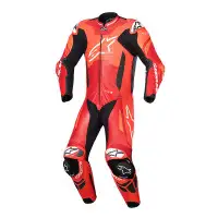 Tuta Moto Pelle Intera Alpinestars GP Plus V4 Sprint Rosso Fluo Bianco