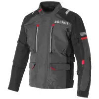 Giacca moto Befast Victory II Ce tre strati Grigio scuro Nero