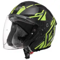 Casco jet Befast HERON CARBON Doppia Visiera Active Giallo Fluo