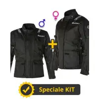 Kit coppia Bolt CE 3 strati Nero - Giacca moto certificata Befast Uomo + Donna