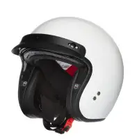 Casco Jet 3 Bottoni Carburo Choppy con Visierino Interno Bianco