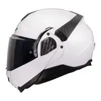 casco convertibile LS2 Advant II in carbonio bianco
