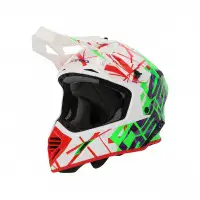 Casco cross Acerbis X-Track 2206 in fibra Verde Bianco