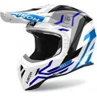 Casco cross Airoh AVIATOR ACE 2 GROUND in fibra Blu lucido