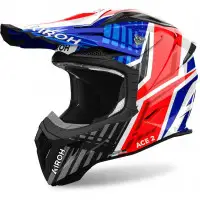 Casco cross Airoh AVIATOR ACE 2 PROUD in fibra Blu Rosso lucido