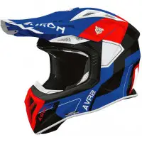 Casco Cross Airoh Aviator Ace 2 Shield Blu Rosso Lucido In Fibra