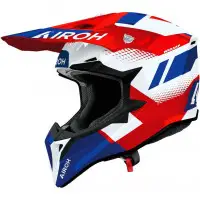 Casco Cross Airoh Wraaap Vision Rosso Blu Lucido