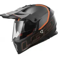 Casco cross LS2 MX436 Pioneer Element Titanio Opaco Nero Arancio