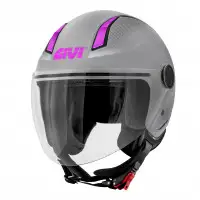 Casco demi-jet Givi 11.7B Argento opaco Fucsia