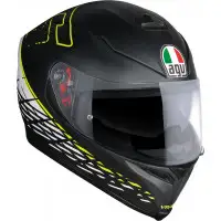 Casco integrale Agv GT K-5 S Top Thorn 46 nero opaco bianco giallo Pinlock
